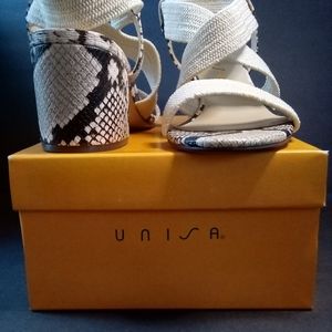 Unisa white snake skin sandal in size 10M